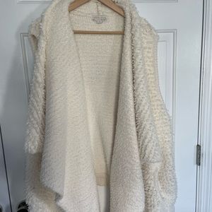 Barefoot Dreams Cozychic fringe cascading vest